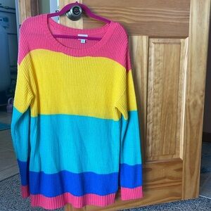 Woman’s XL long rainbow sweater